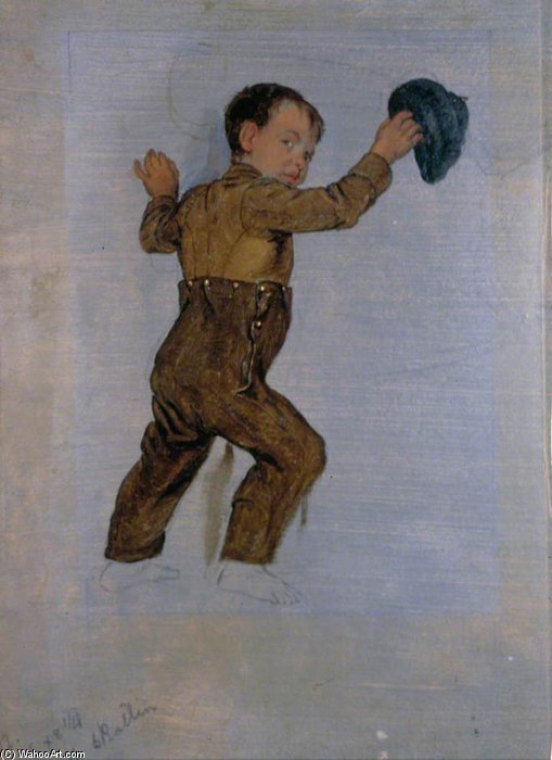 WikiOO.org - Енциклопедия за изящни изкуства - Живопис, Произведения на изкуството George Harvey - Boy Retreating From The Wasps
