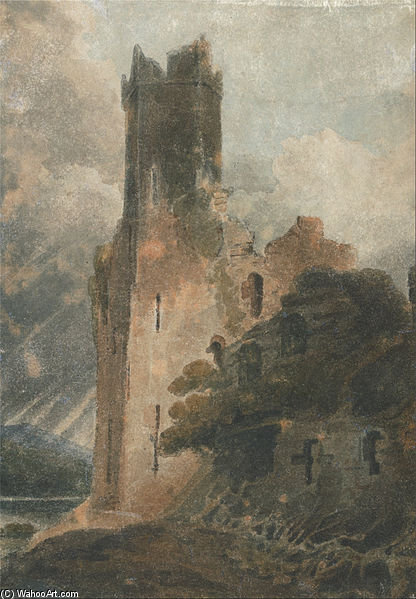 WikiOO.org - Encyclopedia of Fine Arts - Maalaus, taideteos John Sell Cotman - A Castle Tower