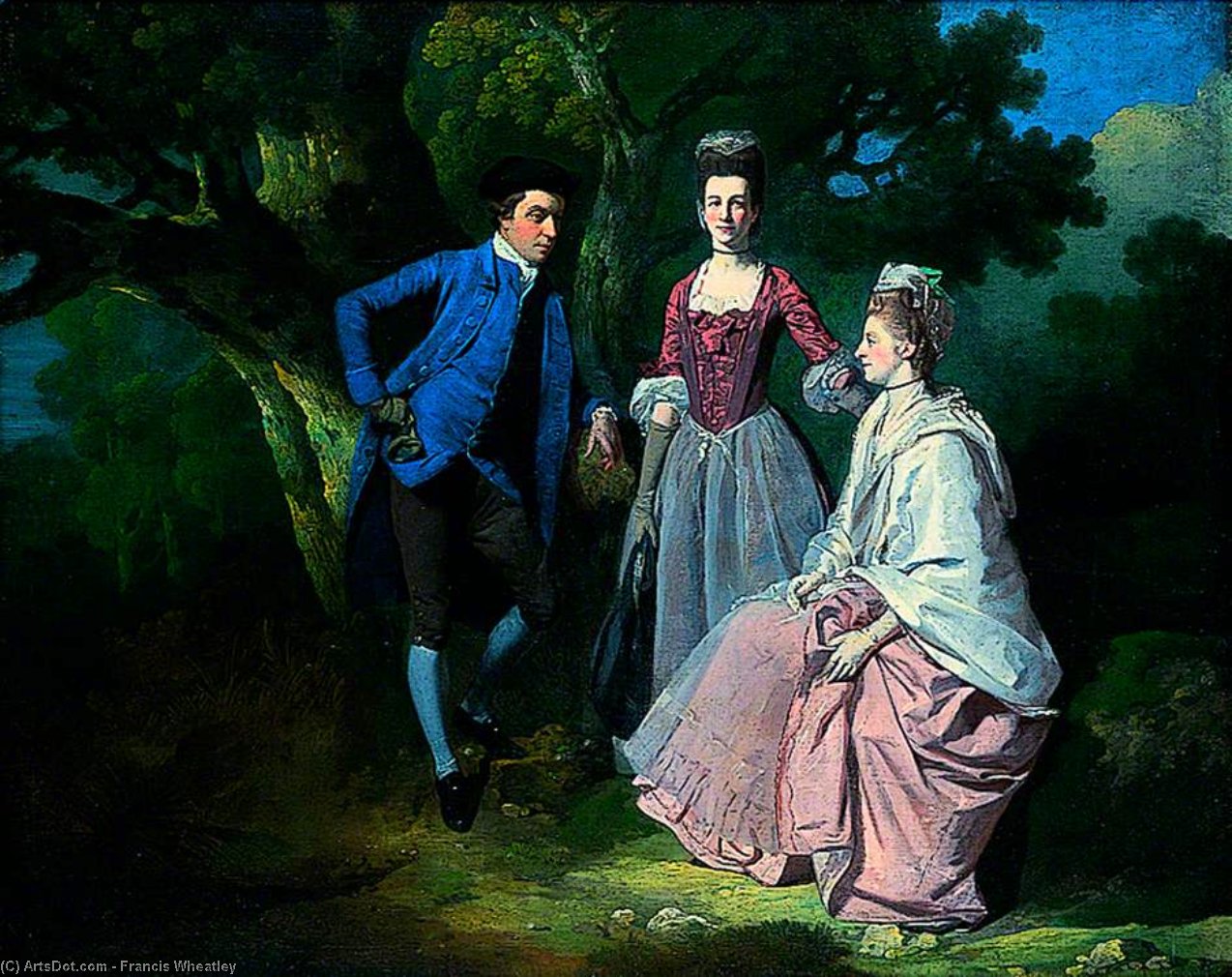 Wikioo.org - The Encyclopedia of Fine Arts - Painting, Artwork by Francis Wheatley - Edward And Priscilla Wakefield With Mrs Wakefield's Sister, Catherine Bell
