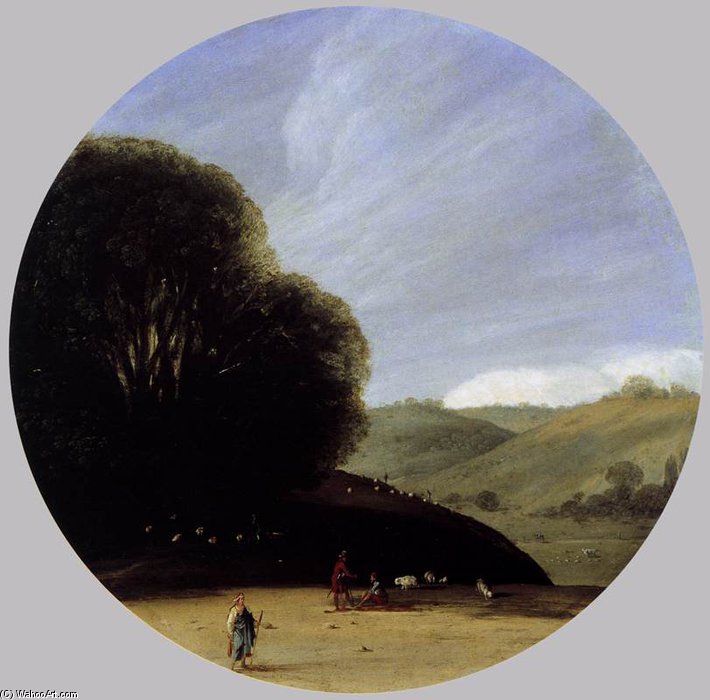 Wikioo.org – L'Enciclopedia delle Belle Arti - Pittura, Opere di Goffredo Wals (Goffredo Tedesco) - Paesaggio pastorale