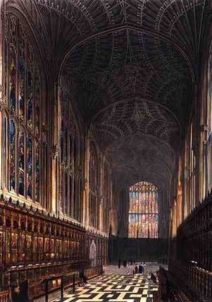 Wikioo.org - The Encyclopedia of Fine Arts - Painting, Artwork by Frederick Mackenzie - The Choir, King's College Chapel, Cambridge