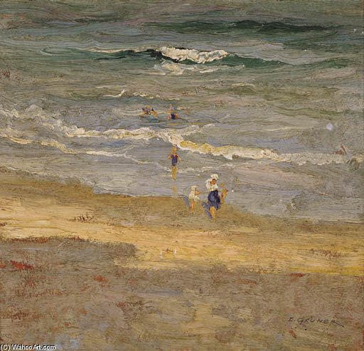 Wikioo.org - The Encyclopedia of Fine Arts - Painting, Artwork by Elioth Gruner - The Incoming Tide
