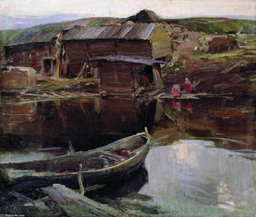 Wikioo.org - The Encyclopedia of Fine Arts - Painting, Artwork by Abram Efimovich Arkhipov - North Village