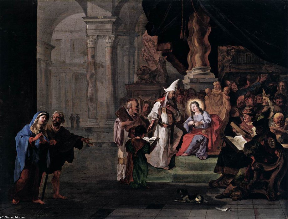 Wikioo.org – L'Enciclopedia delle Belle Arti - Pittura, Opere di Abraham Danielsz Hondius - Cristo tra i dottori