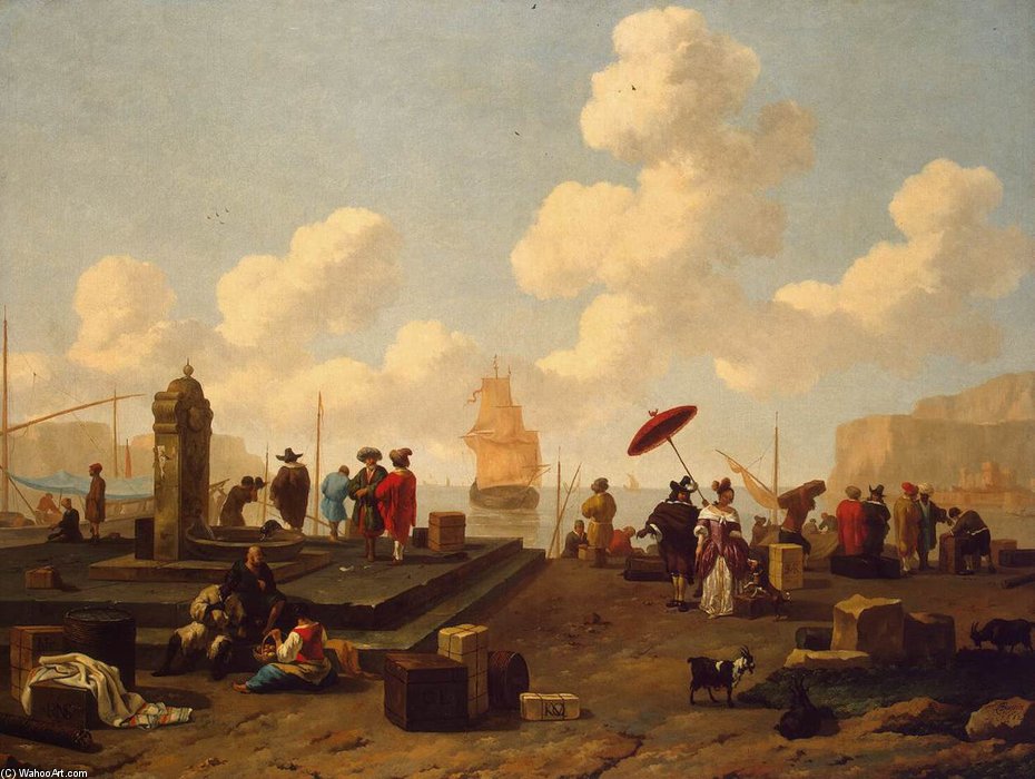 WikiOO.org - Encyclopedia of Fine Arts - Maalaus, taideteos Abraham Van Diepenbeeck - Seashore