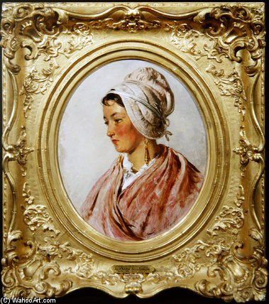 WikiOO.org - Güzel Sanatlar Ansiklopedisi - Resim, Resimler Abraham Solomon - Portrait Of Marguerite Bourgoigne
