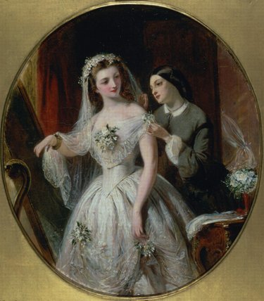 Wikioo.org - The Encyclopedia of Fine Arts - Painting, Artwork by Abraham Solomon - The Wedding Dress