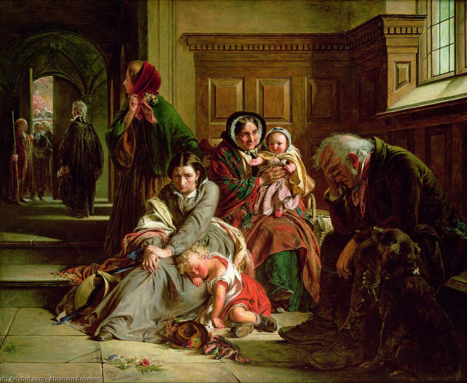 Wikioo.org - The Encyclopedia of Fine Arts - Painting, Artwork by Abraham Solomon - Waiting For The Verdict