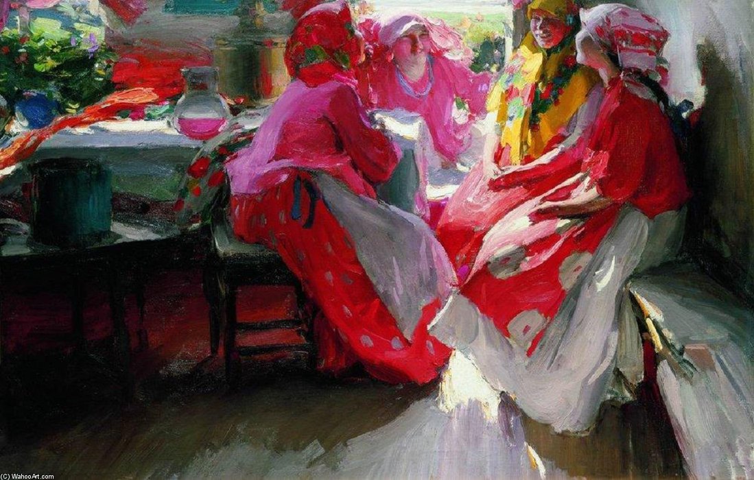 Wikioo.org - The Encyclopedia of Fine Arts - Painting, Artwork by Abram Efimovich Arkhipov - A Festive Day In Spring