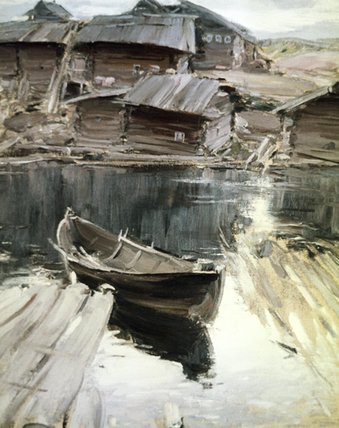 Wikioo.org - The Encyclopedia of Fine Arts - Painting, Artwork by Abram Efimovich Arkhipov - A Village In The North