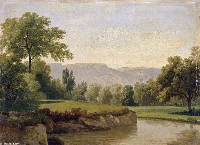 Wikioo.org – L'Enciclopedia delle Belle Arti - Pittura, Opere di Adam Wolfgang Töpffer - paesaggio fluviale