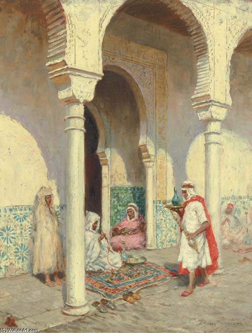 WikiOO.org - Encyclopedia of Fine Arts - Maalaus, taideteos Addison Thomas Millar - An Arab Café