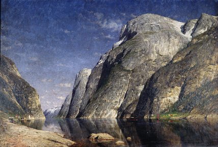 Wikioo.org – L'Encyclopédie des Beaux Arts - Peinture, Oeuvre de Adelsteen Normann - Le Sognefjord, Norvège