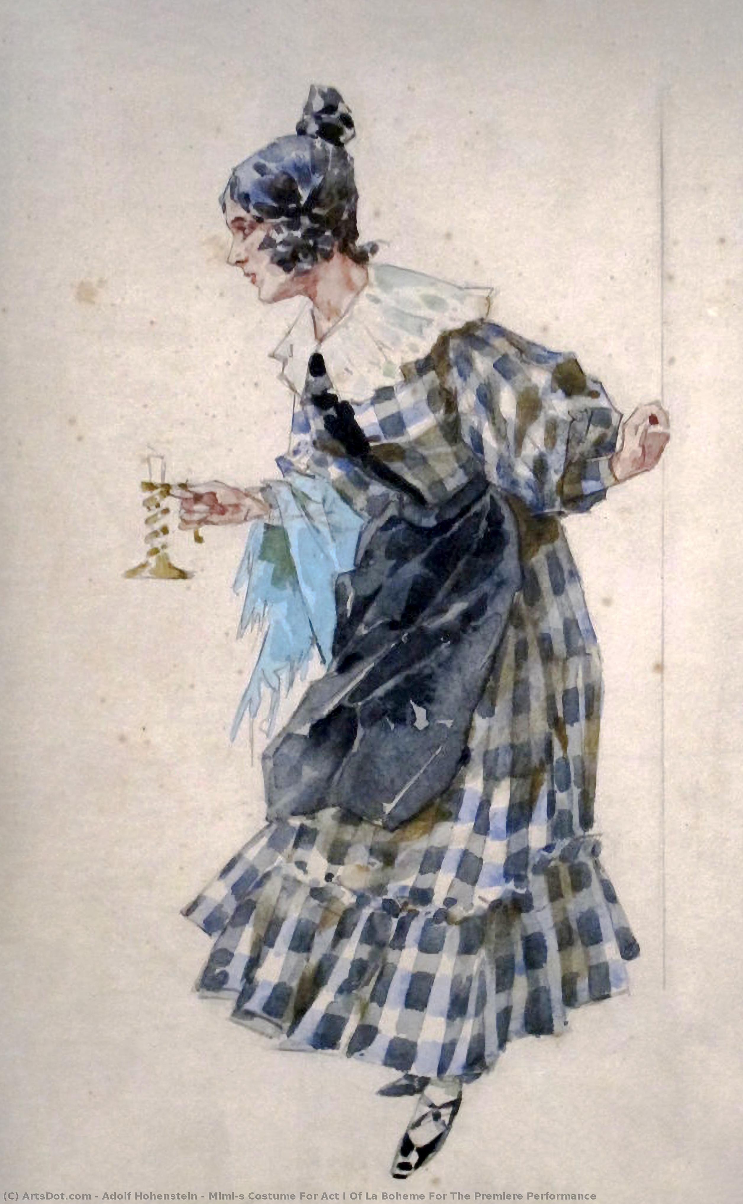 Wikioo.org - The Encyclopedia of Fine Arts - Painting, Artwork by Adolf Hohenstein - Mimi's Costume For Act I Of La Boheme For The Premiere Performance