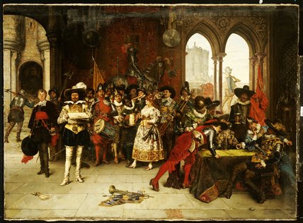 WikiOO.org - Encyclopedia of Fine Arts - Maalaus, taideteos Adolphe Alexandre Lesrel - Musketeers Of The King