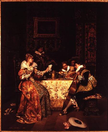 Wikioo.org - The Encyclopedia of Fine Arts - Painting, Artwork by Adolphe Alexandre Lesrel - The Music Party
