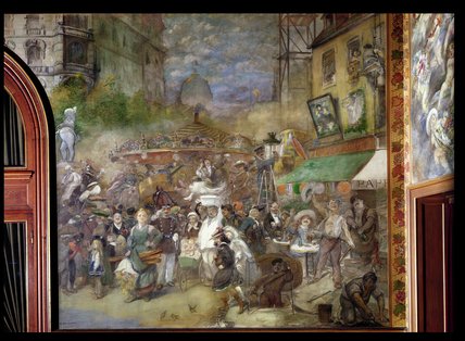 Wikoo.org - موسوعة الفنون الجميلة - اللوحة، العمل الفني Adolphe Léon Willette - Decorative Panel Depicting Paris