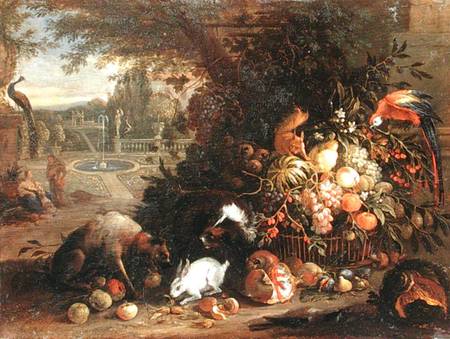 Wikioo.org - The Encyclopedia of Fine Arts - Painting, Artwork by Adriaen De Gryef - Still Life In A Garden
