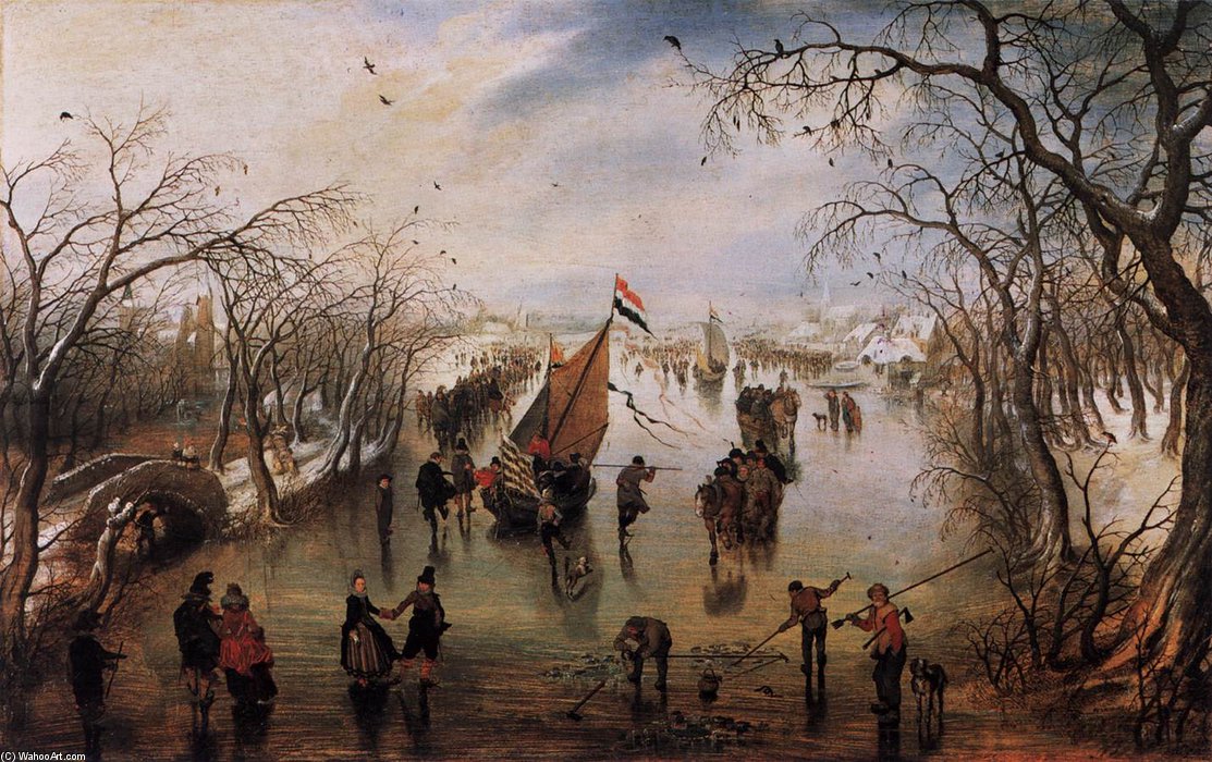 Wikioo.org - The Encyclopedia of Fine Arts - Painting, Artwork by Adriaen Pietersz Van De Venne - Winter