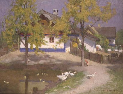 WikiOO.org - Enciclopedia of Fine Arts - Pictura, lucrări de artă Adrian Scott Stokes - A Slav Cottage At Kalocsa