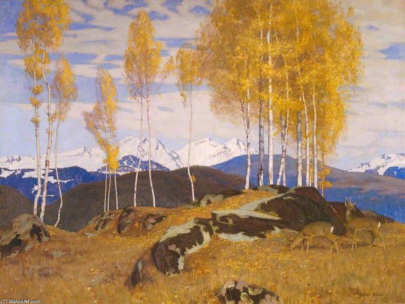 Wikioo.org - The Encyclopedia of Fine Arts - Painting, Artwork by Adrian Scott Stokes - Autumn In The Mountains