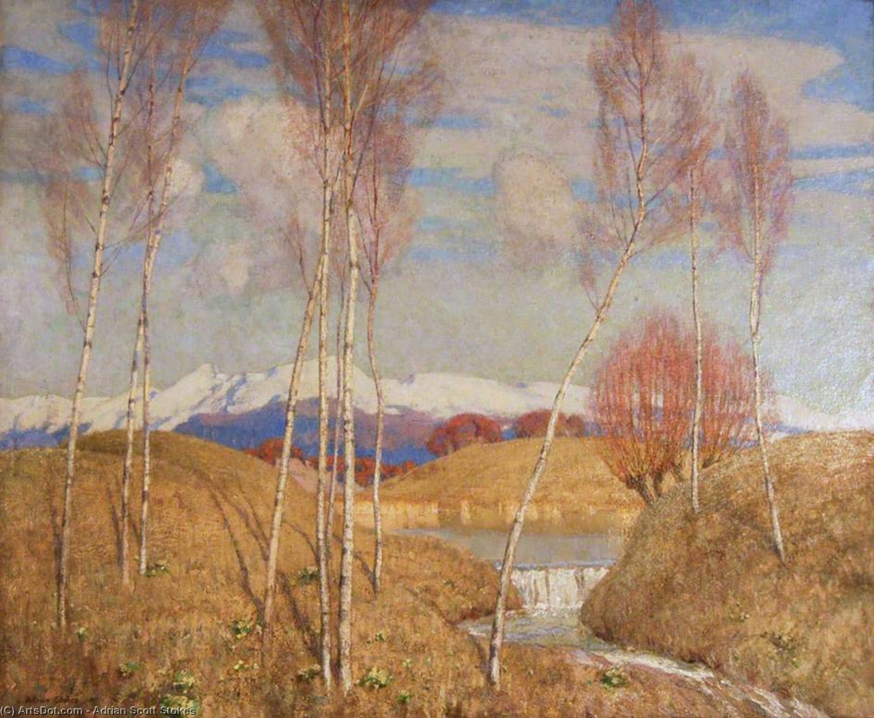 Wikioo.org - สารานุกรมวิจิตรศิลป์ - จิตรกรรม Adrian Scott Stokes - Early Spring In The Austrian Tyrol