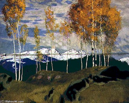 WikiOO.org - Encyclopedia of Fine Arts - Festés, Grafika Adrian Scott Stokes - Snow In The Dolomites