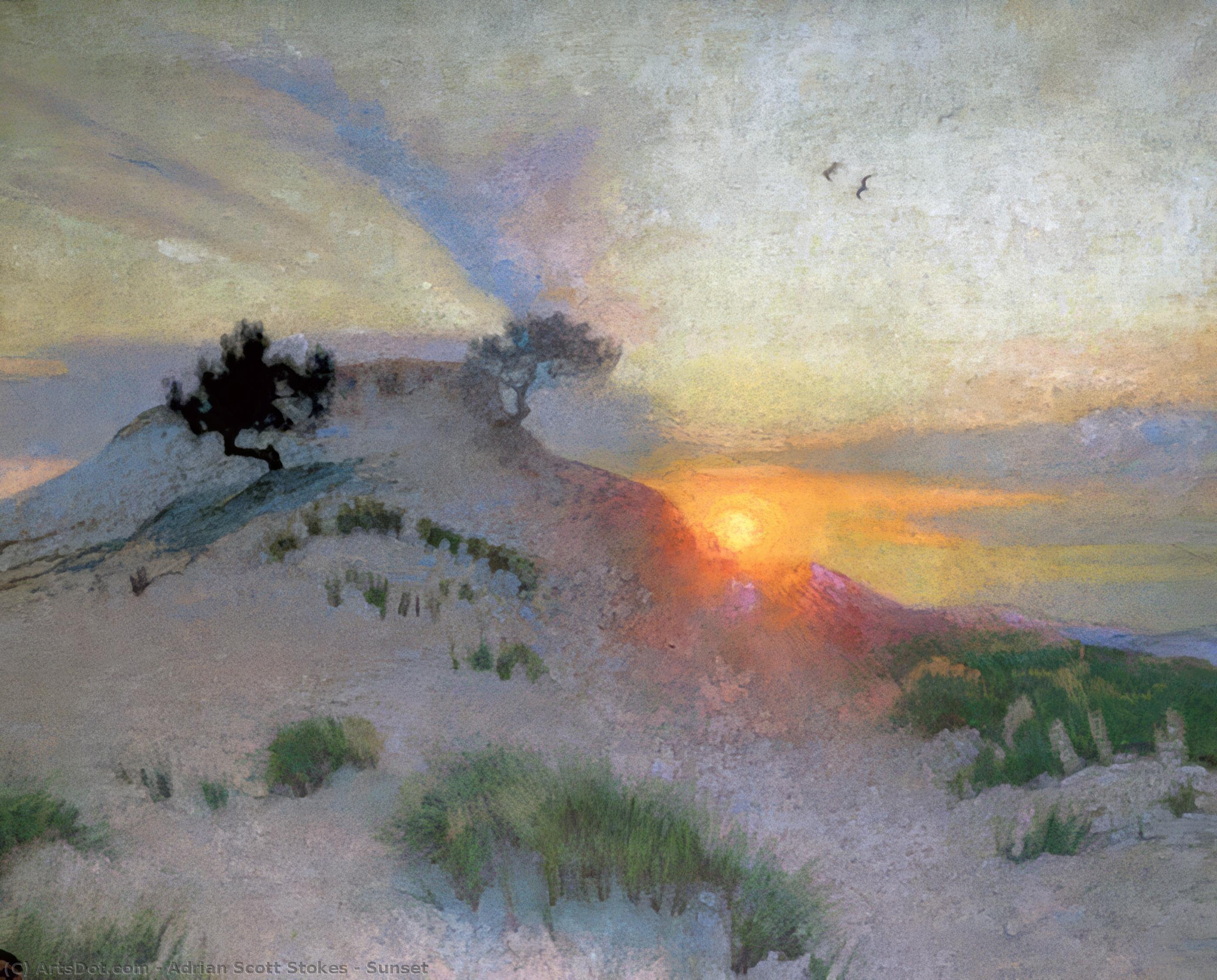 Wikioo.org - The Encyclopedia of Fine Arts - Painting, Artwork by Adrian Scott Stokes - Sunset