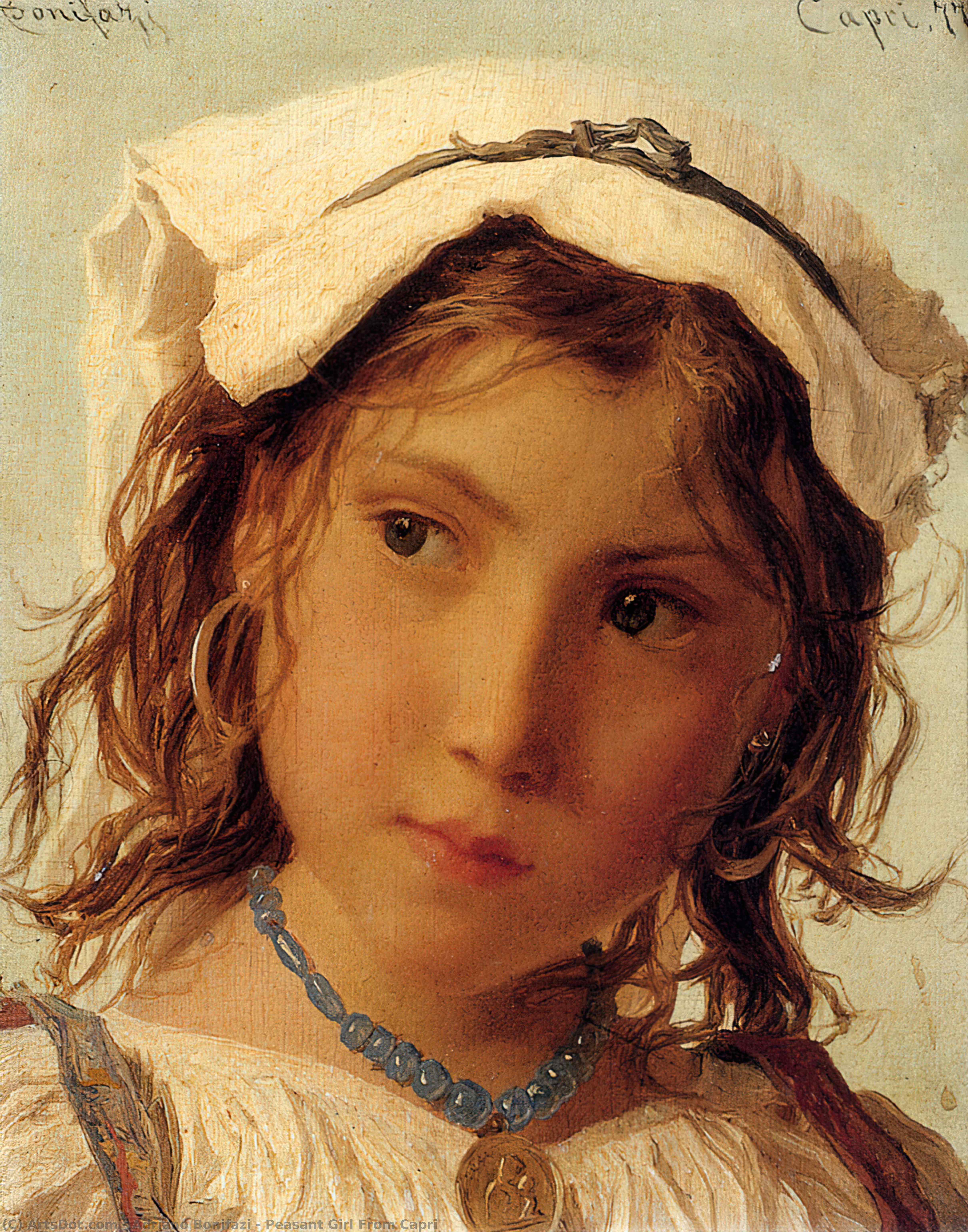 WikiOO.org - Encyclopedia of Fine Arts - Maleri, Artwork Adriano Bonifazi - Peasant Girl From Capri