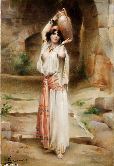 Wikioo.org - The Encyclopedia of Fine Arts - Painting, Artwork by Adrien Henri Tanoux - The Water Carrier