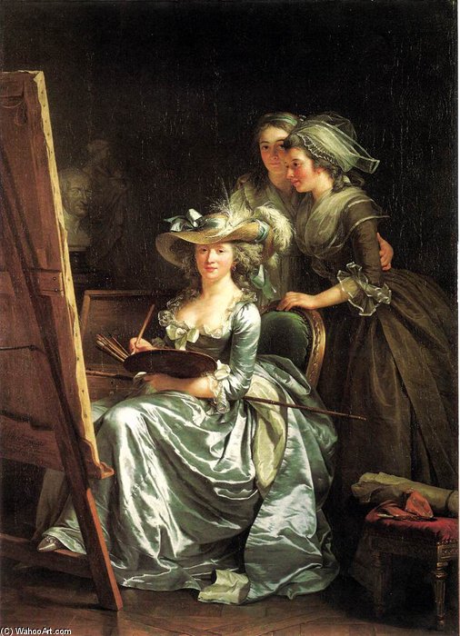Wikioo.org - The Encyclopedia of Fine Arts - Painting, Artwork by Adélaide Labille Guiard - Self-portrait With Two Pupils