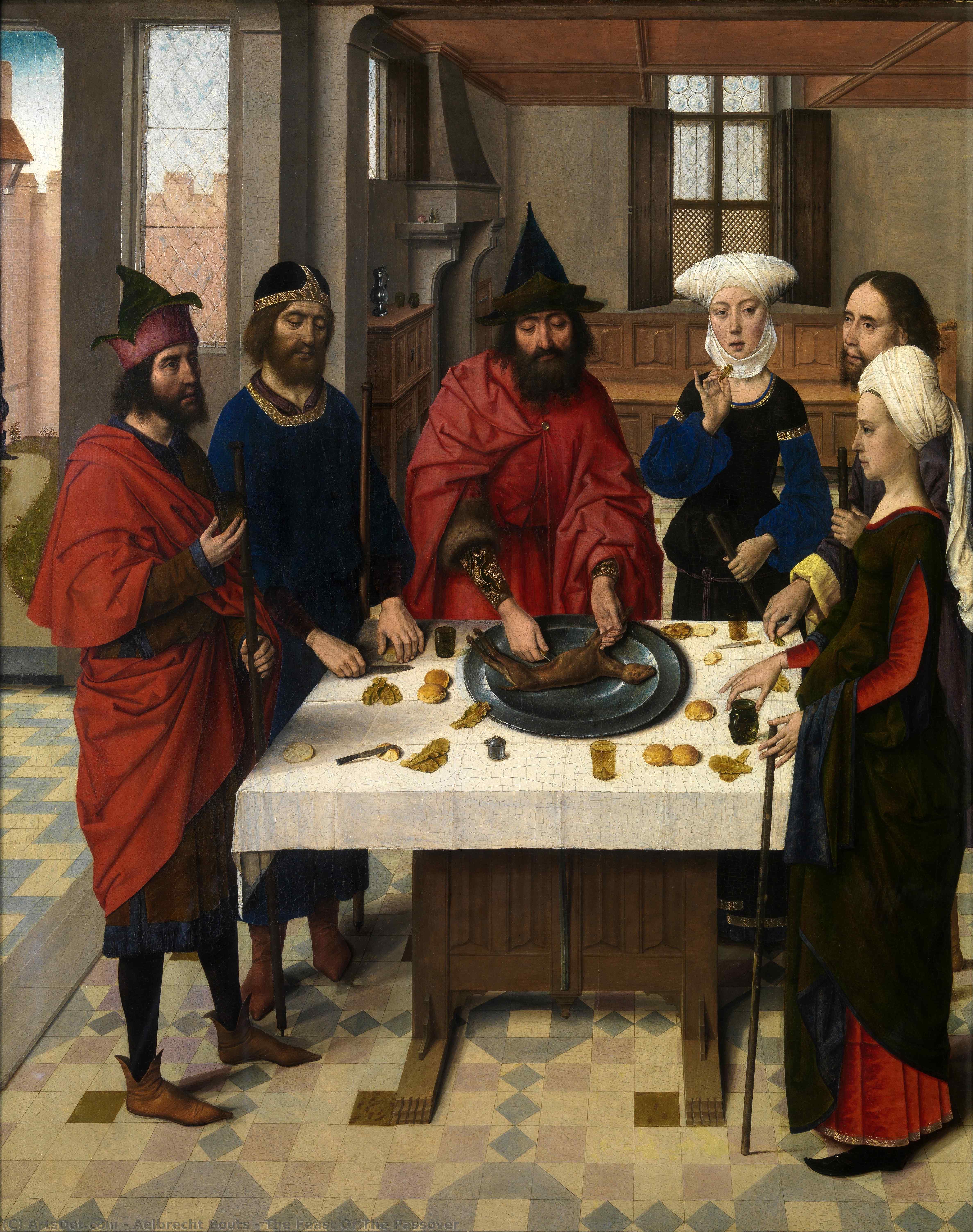 WikiOO.org - Encyclopedia of Fine Arts - Målning, konstverk Aelbrecht Bouts - The Feast Of The Passover