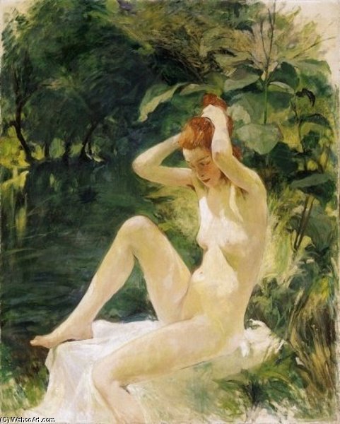 WikiOO.org - Encyclopedia of Fine Arts - Målning, konstverk Agost Benkhard - After Bath