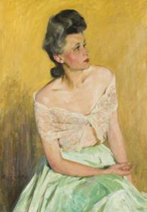 WikiOO.org - Encyclopedia of Fine Arts - Målning, konstverk Agost Benkhard - Christmas Portrait Of Margaret