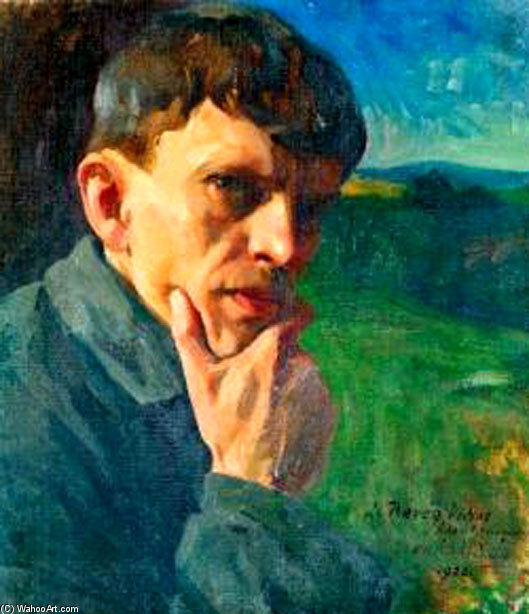 WikiOO.org - אנציקלופדיה לאמנויות יפות - ציור, יצירות אמנות Agost Benkhard - Self-portrait