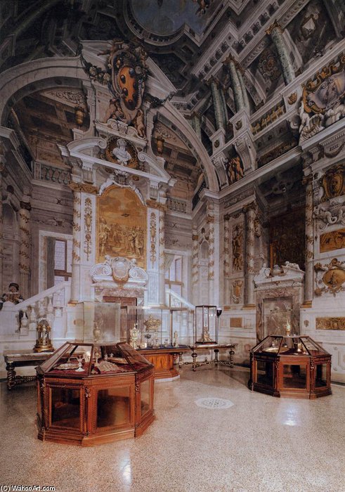 Wikioo.org - The Encyclopedia of Fine Arts - Painting, Artwork by Agostino Mitelli - View Of The Sala Dell'udienza Del Granduca