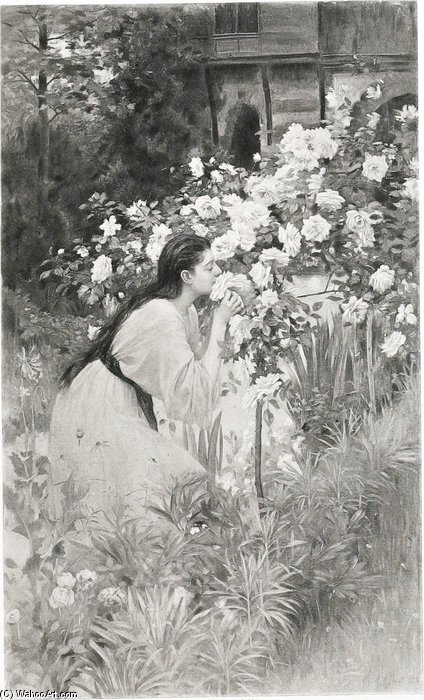 Wikioo.org - The Encyclopedia of Fine Arts - Painting, Artwork by Albert Aublet - Tea Roses