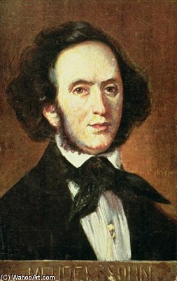 Wikioo.org - The Encyclopedia of Fine Arts - Painting, Artwork by Albert Eichhorn - Portrait Of Felix Mendelssohn