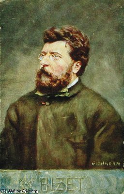 WikiOO.org - 백과 사전 - 회화, 삽화 Albert Eichhorn - Portrait Of Georges Bizet