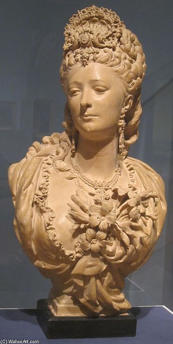 WikiOO.org - Encyclopedia of Fine Arts - Maalaus, taideteos Albert Ernest Carrier Belleuse - Terracotta Portrait Bust