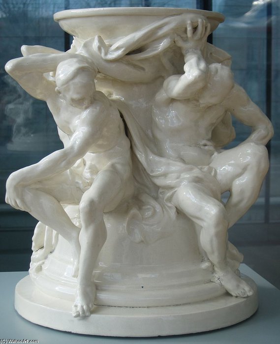 Wikioo.org - Bách khoa toàn thư về mỹ thuật - Vẽ tranh, Tác phẩm nghệ thuật Albert Ernest Carrier Belleuse - Titans, Support For A Vase
