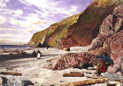 Wikioo.org - The Encyclopedia of Fine Arts - Painting, Artwork by Albert Goodwin - Lynmouth, Devon