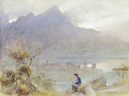 Wikioo.org - The Encyclopedia of Fine Arts - Painting, Artwork by Albert Goodwin - Stansstad And Pilatus, Switzerland