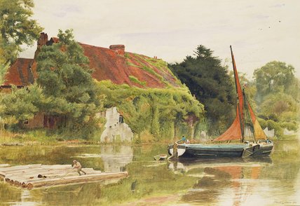 Wikioo.org - The Encyclopedia of Fine Arts - Painting, Artwork by Albert Goodwin - The Friars, Aylesford