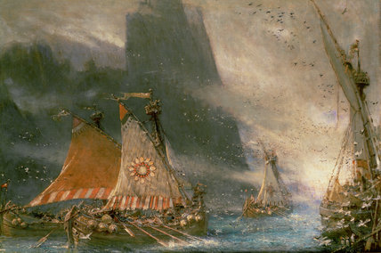 WikiOO.org - دایره المعارف هنرهای زیبا - نقاشی، آثار هنری Albert Goodwin - The Viking Sea Raiders