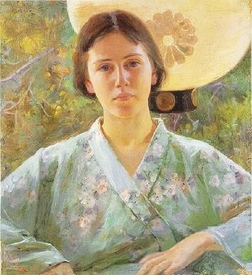 Wikioo.org - The Encyclopedia of Fine Arts - Painting, Artwork by Albert Herter - Lady In A Kimona