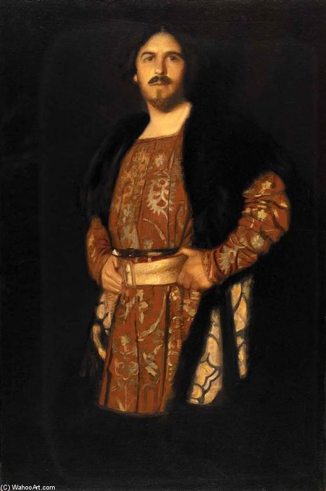 Wikioo.org - The Encyclopedia of Fine Arts - Painting, Artwork by Albert Herter - Self Portrait Hamlet