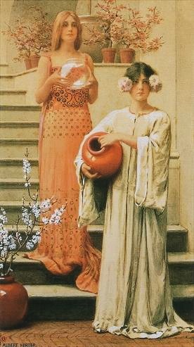 WikiOO.org - Encyclopedia of Fine Arts - Festés, Grafika Albert Herter - Women On Stairs