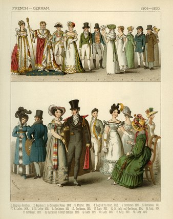 WikiOO.org - Encyclopedia of Fine Arts - Festés, Grafika Albert Kretschmer - French And German Costumes