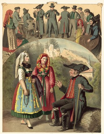 WikiOO.org - Güzel Sanatlar Ansiklopedisi - Resim, Resimler Albert Kretschmer - German Costume Bayern Frankische Schweiz